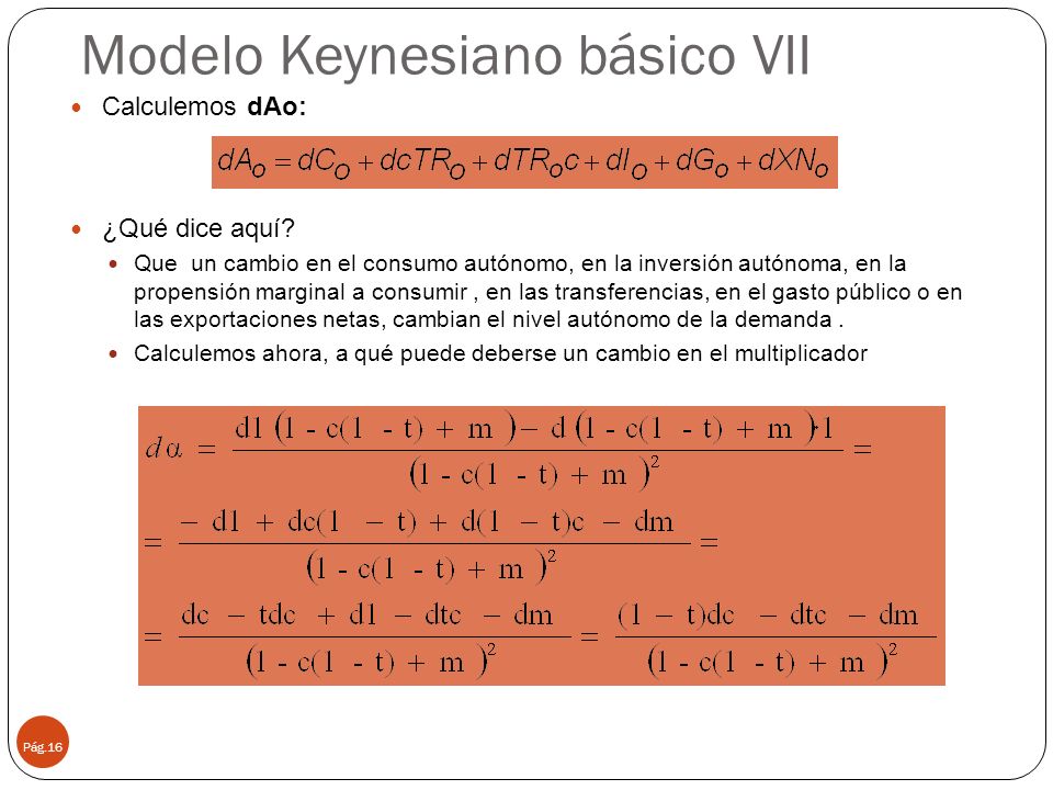 Modelo Keynesiano básico VII