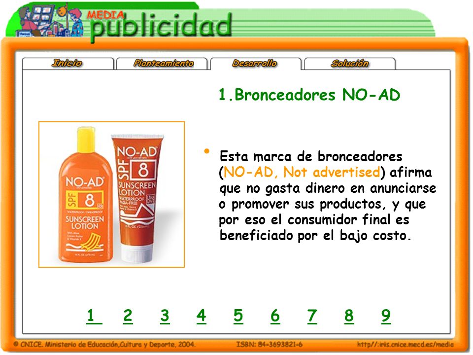 1.Bronceadores NO-AD Esta marca de bronceadores