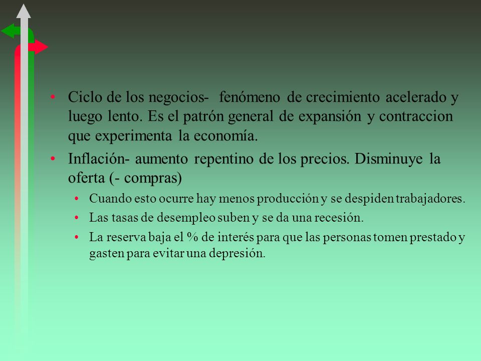 Ciclo de los negocios- fenómeno de crecimiento acelerado y luego lento