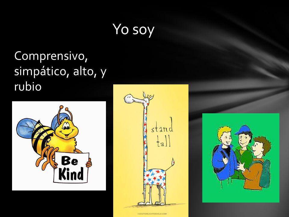 Yo soy Comprensivo, simpático, alto, y rubio