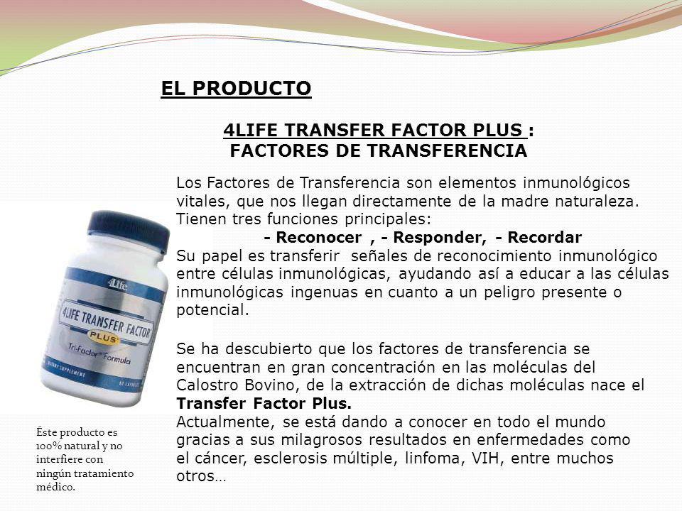 EL PRODUCTO 4LIFE TRANSFER FACTOR PLUS : FACTORES DE TRANSFERENCIA