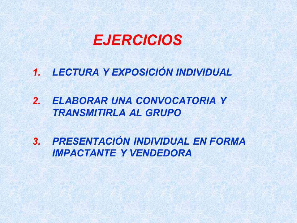 EJERCICIOS LECTURA Y EXPOSICIÓN INDIVIDUAL