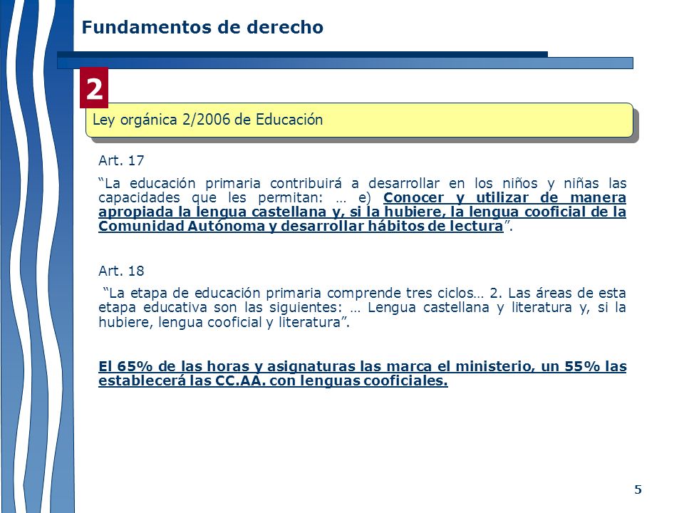 2 Fundamentos de derecho Ley orgánica 2/2006 de Educación Art. 17