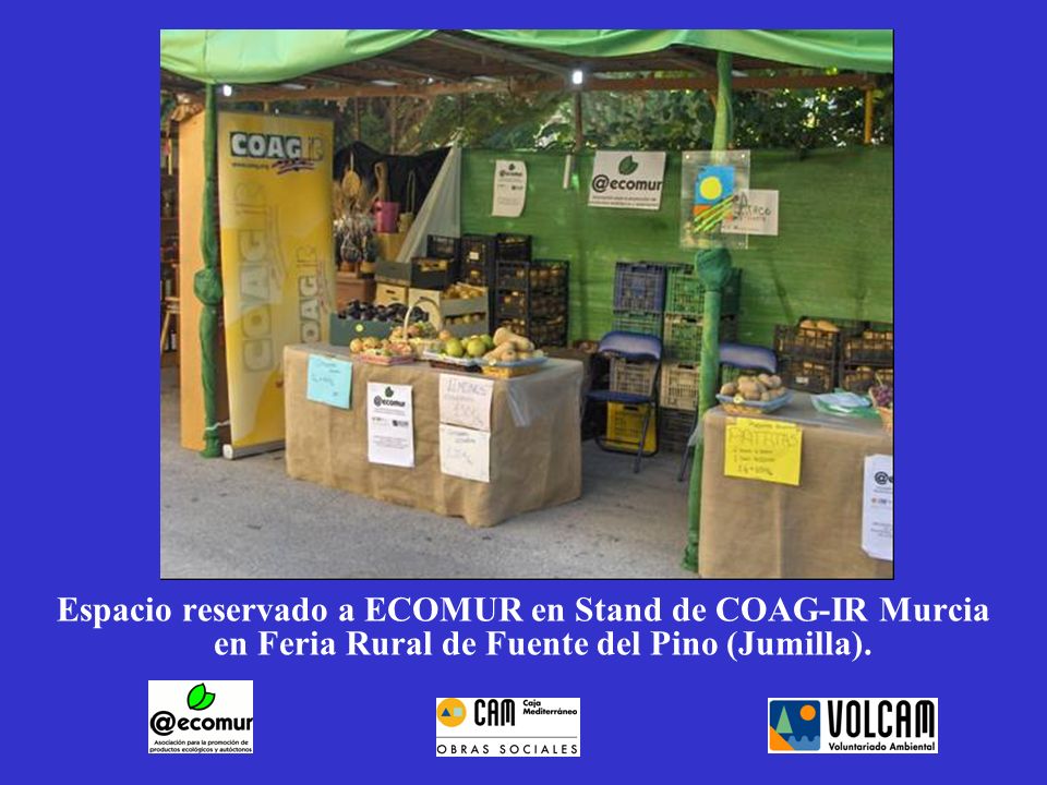 Espacio reservado a ECOMUR en Stand de COAG-IR Murcia en Feria Rural de Fuente del Pino (Jumilla).