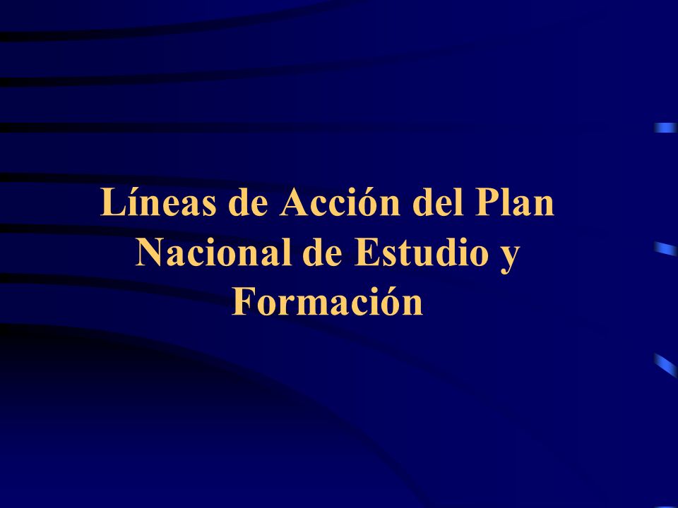 Líneas de Acción del Plan Nacional de Estudio y Formación