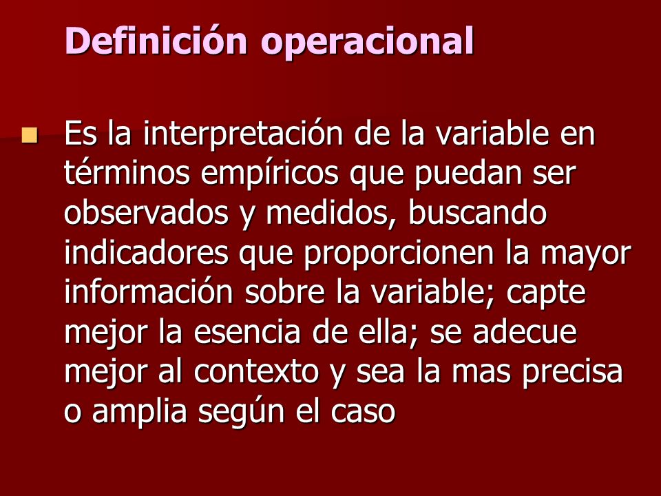 Definición operacional