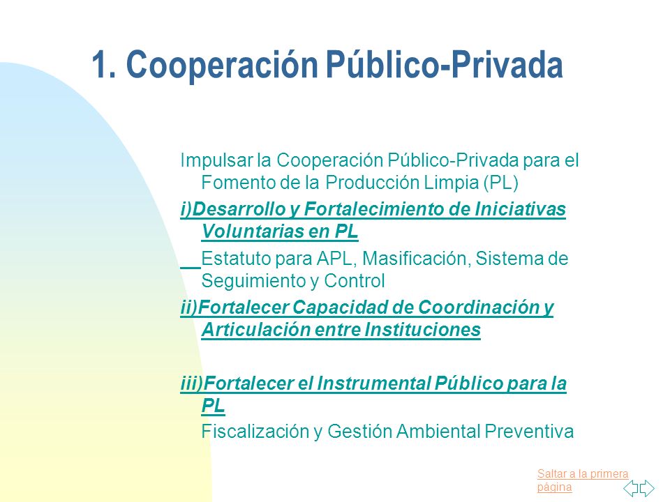 1. Cooperación Público-Privada