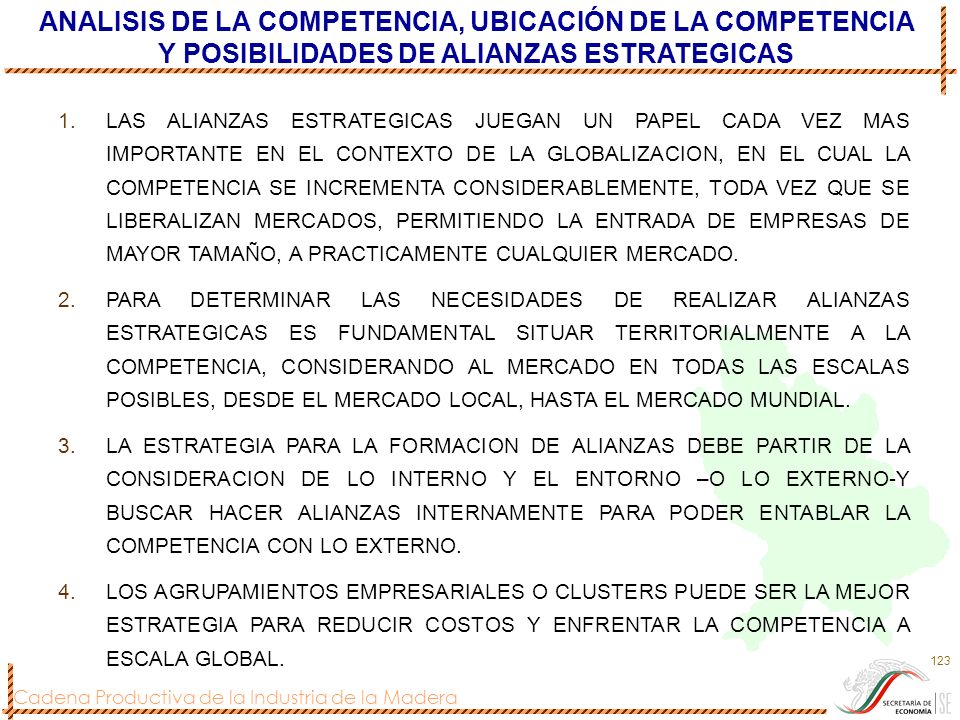 ANALISIS DE LA COMPETENCIA, UBICACIÓN DE LA COMPETENCIA Y POSIBILIDADES DE ALIANZAS ESTRATEGICAS