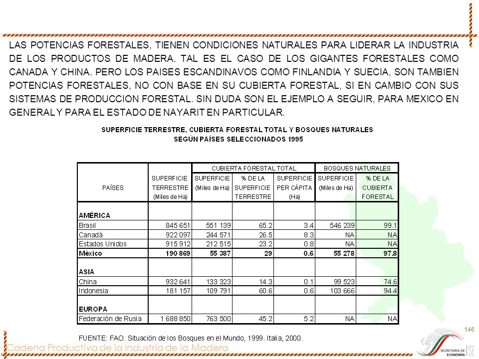 LAS POTENCIAS FORESTALES, TIENEN CONDICIONES NATURALES PARA LIDERAR LA INDUSTRIA DE LOS PRODUCTOS DE MADERA.