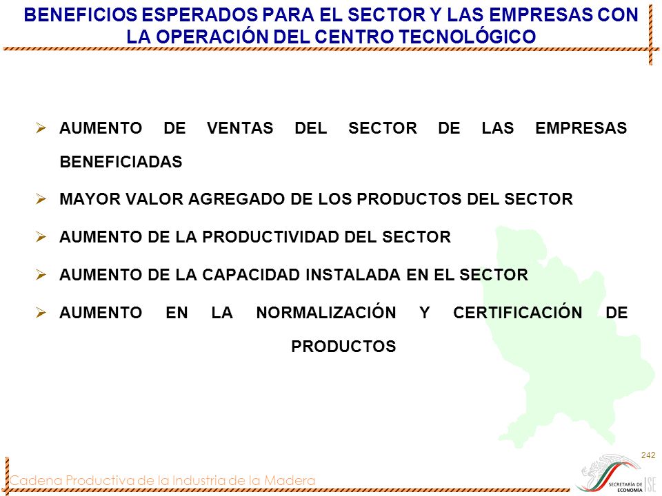 BENEFICIOS ESPERADOS PARA EL SECTOR Y LAS EMPRESAS CON LA OPERACIÓN DEL CENTRO TECNOLÓGICO