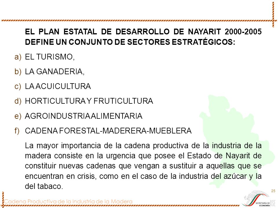 EL PLAN ESTATAL DE DESARROLLO DE NAYARIT DEFINE UN CONJUNTO DE SECTORES ESTRATÉGICOS: