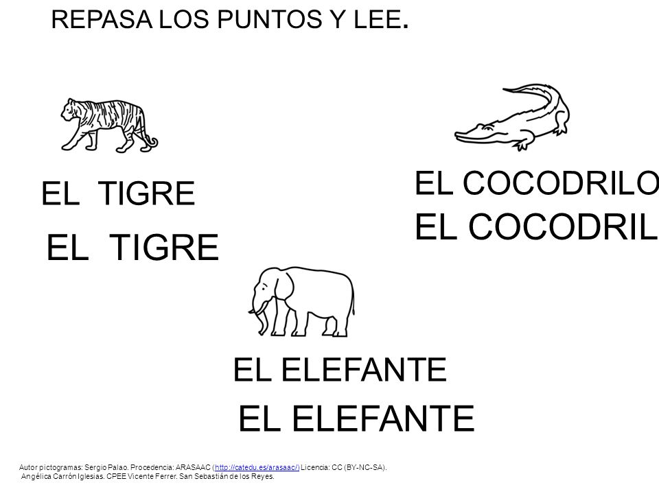 EL COCODRILO EL TIGRE EL ELEFANTE EL COCODRILO EL TIGRE EL ELEFANTE