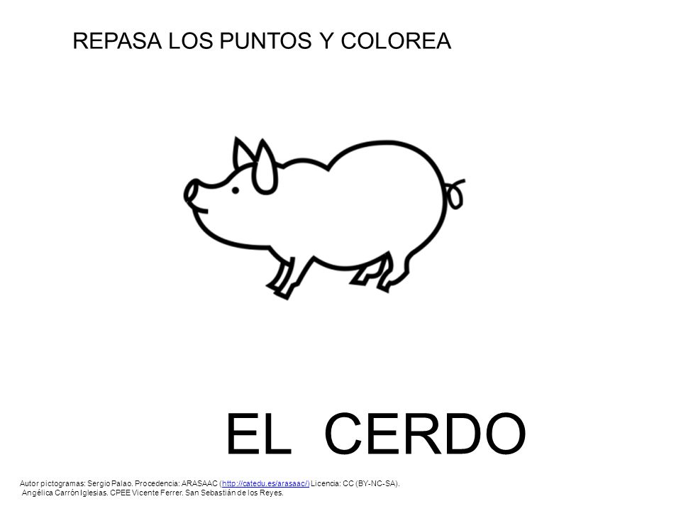 EL CERDO REPASA LOS PUNTOS Y COLOREA