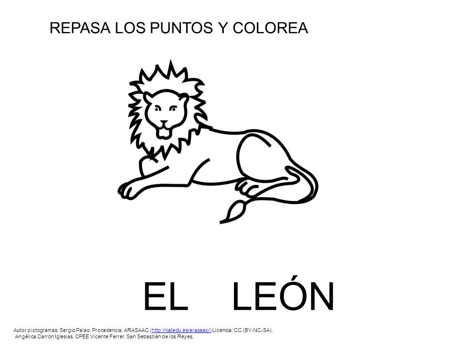 EL LEÓN REPASA LOS PUNTOS Y COLOREA