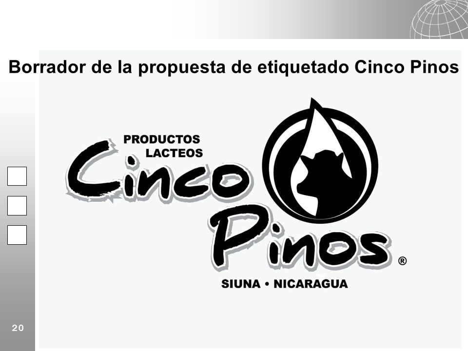 Borrador de la propuesta de etiquetado Cinco Pinos
