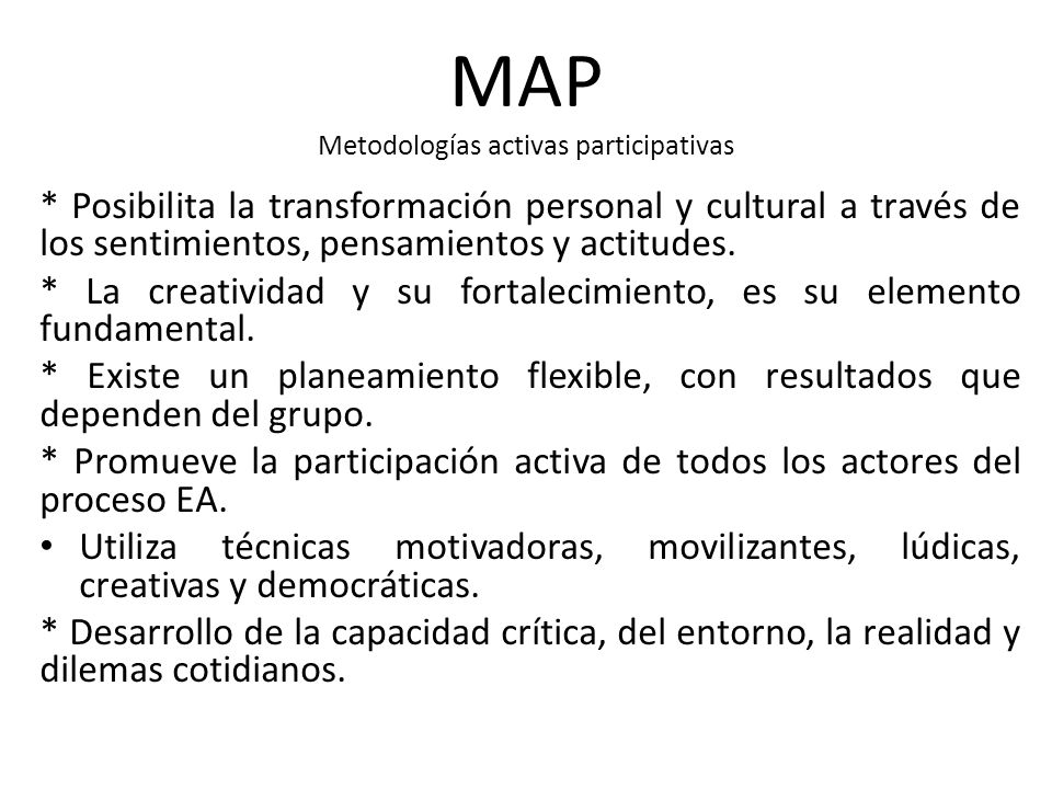 MAP Metodologías activas participativas
