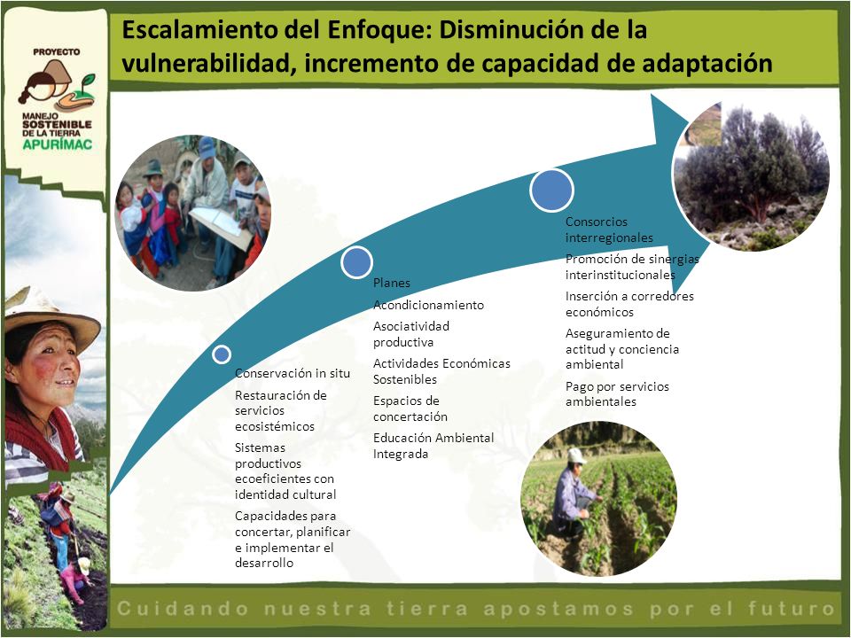 Escalamiento del Enfoque: Disminución de la vulnerabilidad, incremento de capacidad de adaptación