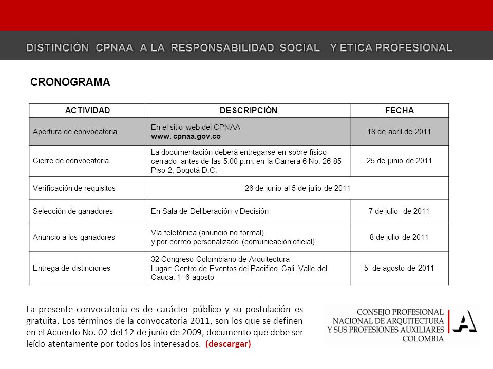 DISTINCIÓN CPNAA A LA RESPONSABILIDAD SOCIAL Y ETICA PROFESIONAL