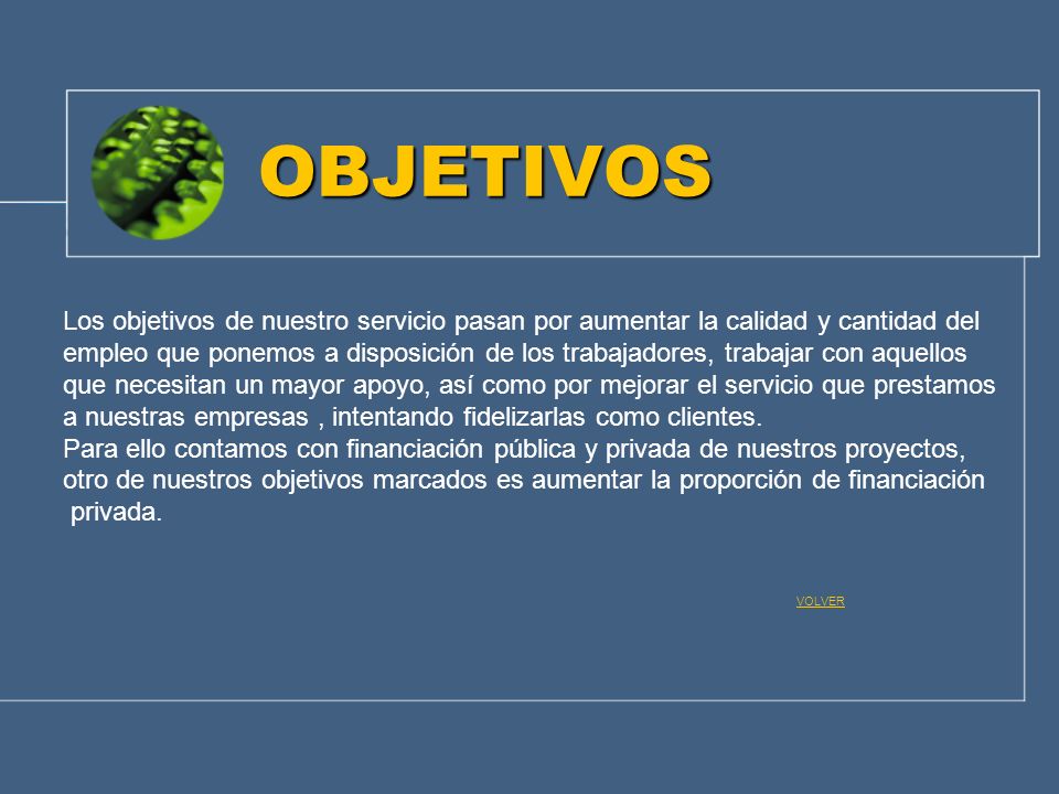 OBJETIVOS Los objetivos de nuestro servicio pasan por aumentar la calidad y cantidad del.