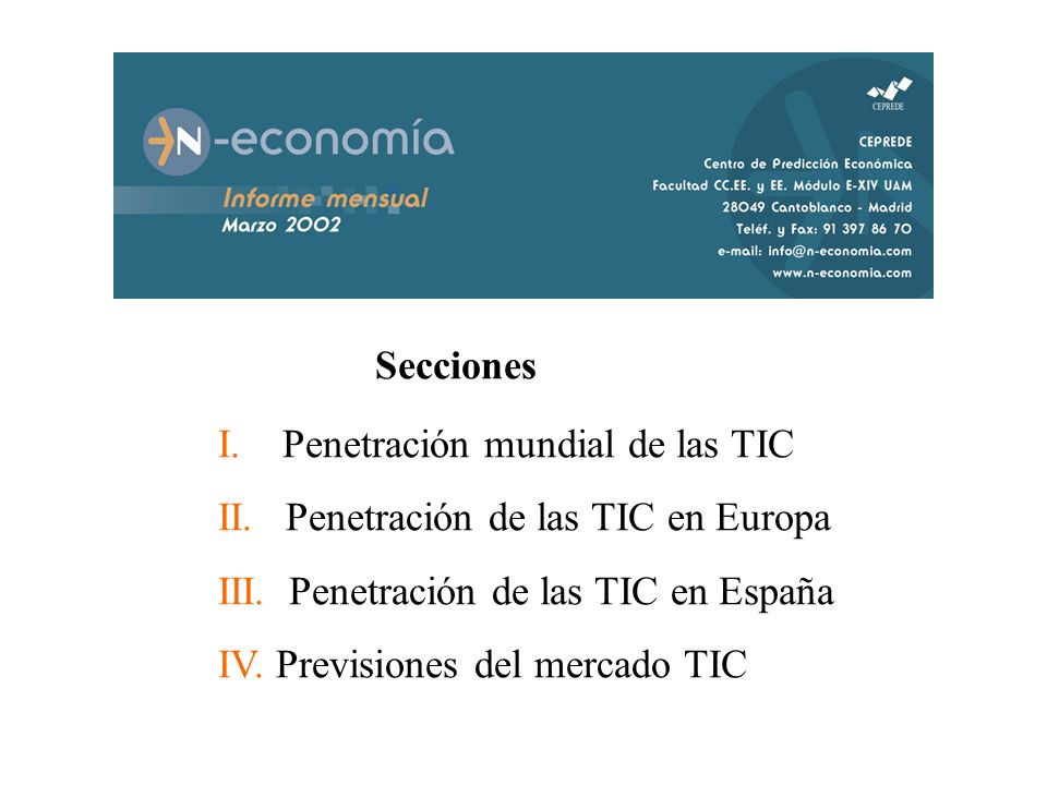 II. Penetración de las TIC en Europa