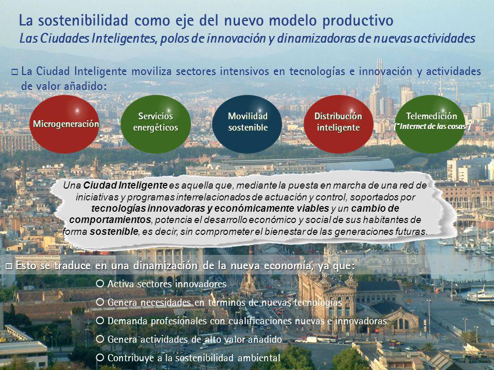La sostenibilidad como eje del nuevo modelo productivo Las Ciudades Inteligentes, polos de innovación y dinamizadoras de nuevas actividades
