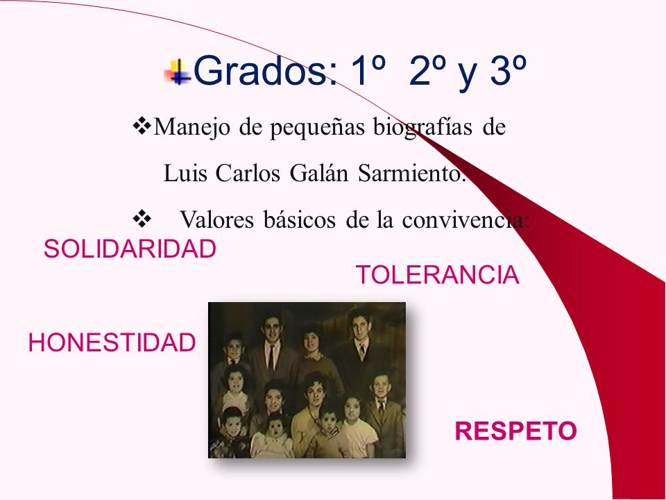 Grados: 1º 2º y 3º Manejo de pequeñas biografías de