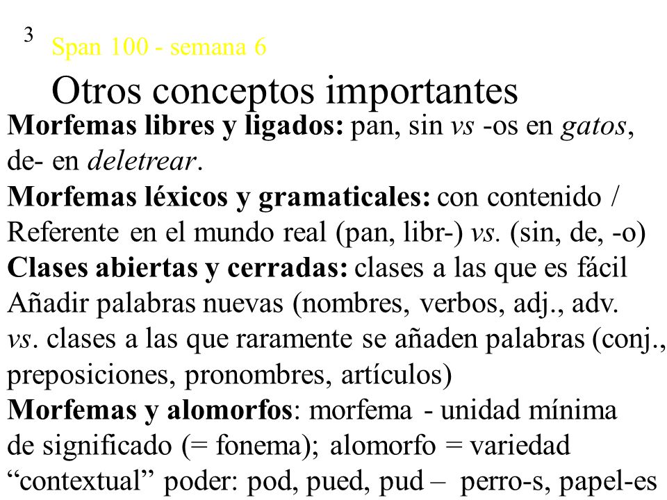 Span semana 6 Otros conceptos importantes