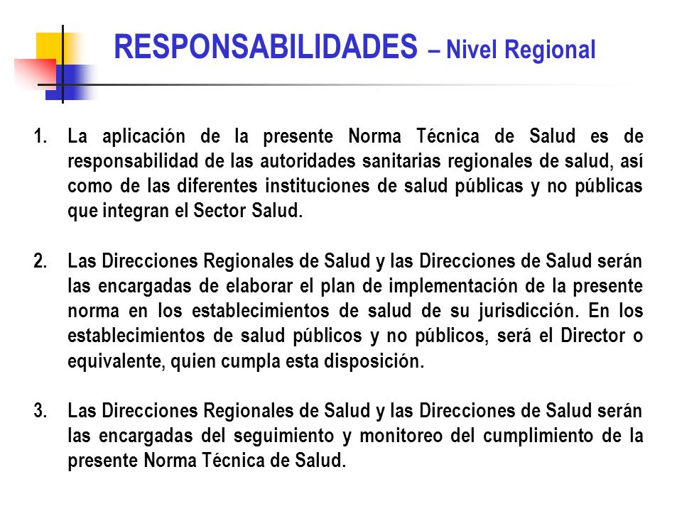 RESPONSABILIDADES – Nivel Regional