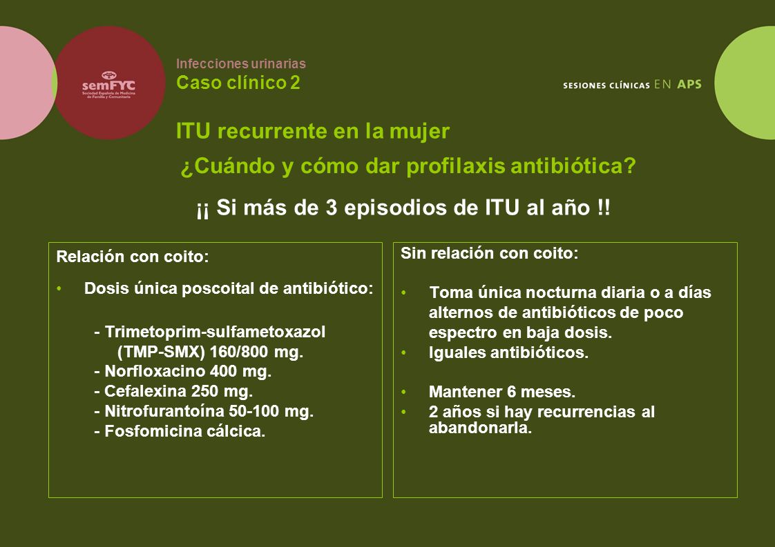 Infecciones urinarias Caso clínico 2 ITU recurrente en la mujer