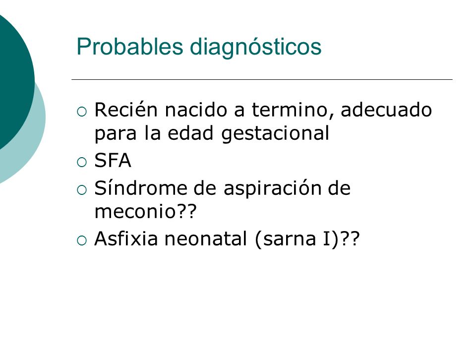 Probables diagnósticos