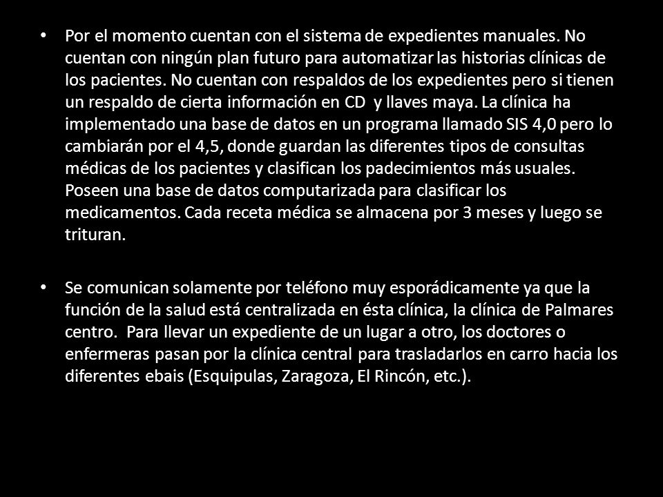 Por el momento cuentan con el sistema de expedientes manuales