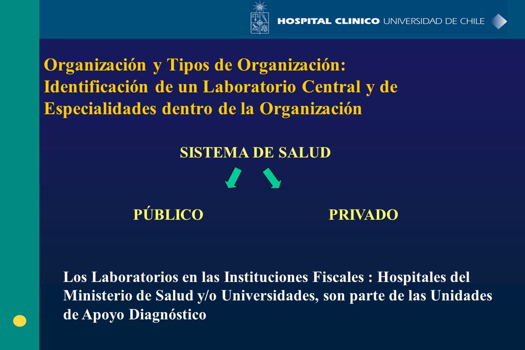 Organización y Tipos de Organización: Identificación de un Laboratorio Central y de Especialidades dentro de la Organización