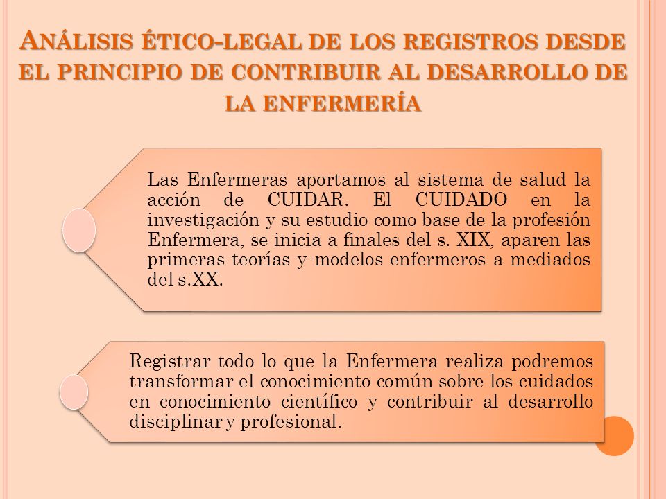 Análisis ético-legal de los registros desde el principio de contribuir al desarrollo de la enfermería