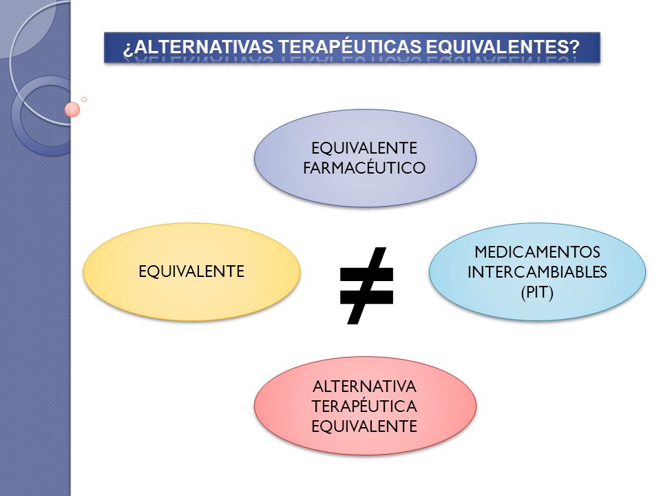 ¿ALTERNATIVAS TERAPÉUTICAS EQUIVALENTES