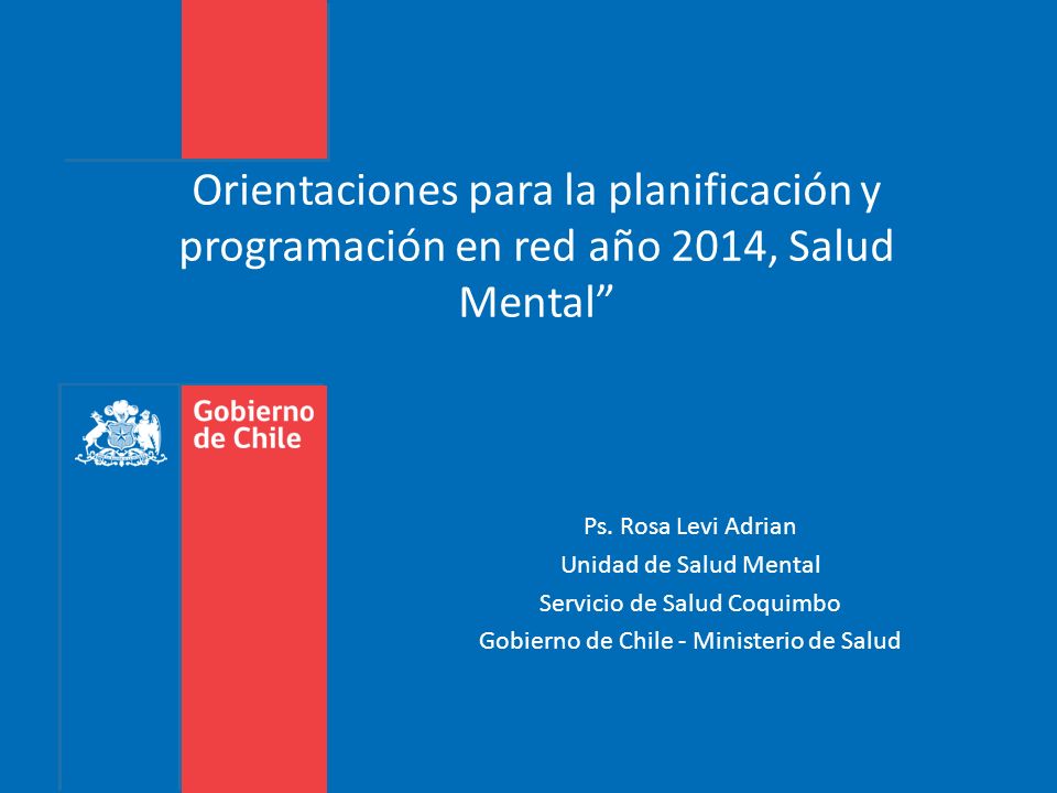 Orientaciones para la planificación y programación en red año 2014, Salud Mental