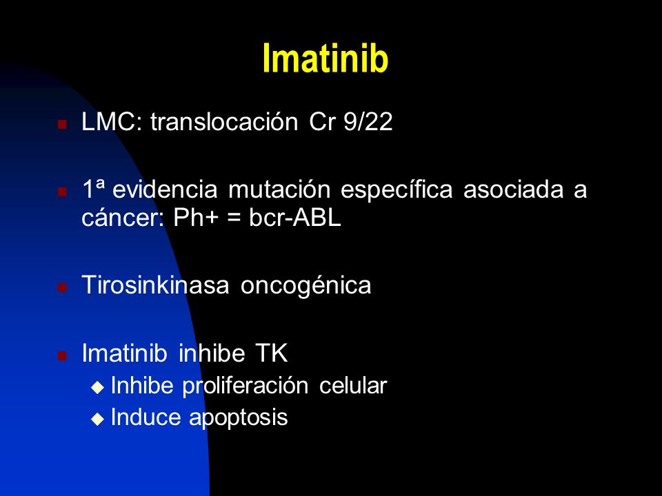 Imatinib LMC: translocación Cr 9/22
