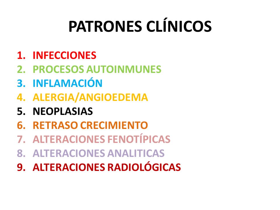 PATRONES CLÍNICOS INFECCIONES PROCESOS AUTOINMUNES INFLAMACIÓN