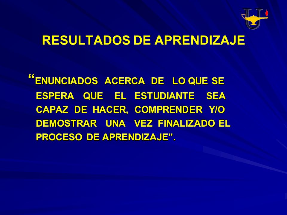 RESULTADOS DE APRENDIZAJE