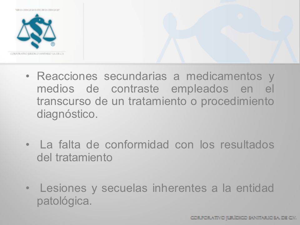 Reacciones secundarias a medicamentos y medios de contraste empleados en el transcurso de un tratamiento o procedimiento diagnóstico.