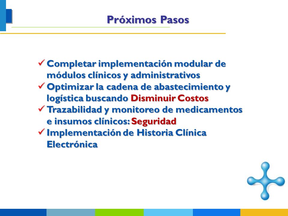 Próximos Pasos Completar implementación modular de módulos clínicos y administrativos.