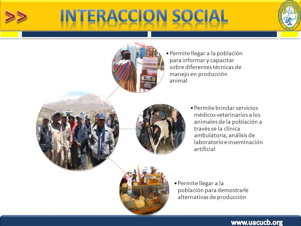 INTERACCION SOCIAL Permite llegar a la población para informar y capacitar sobre diferentes técnicas de manejo en producción animal.