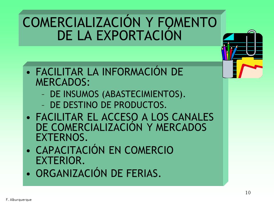 COMERCIALIZACIÓN Y FOMENTO DE LA EXPORTACIÓN