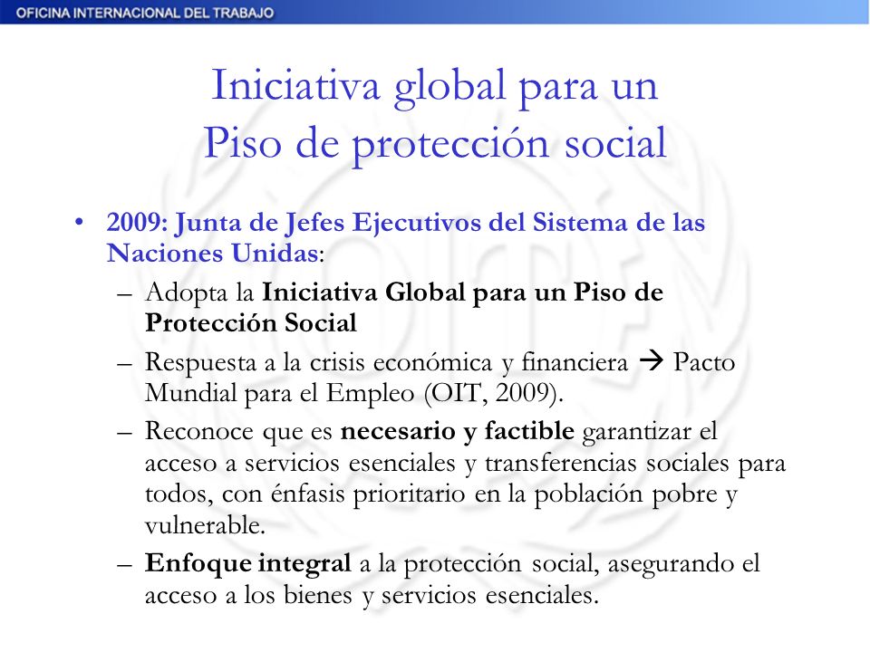 Iniciativa global para un Piso de protección social