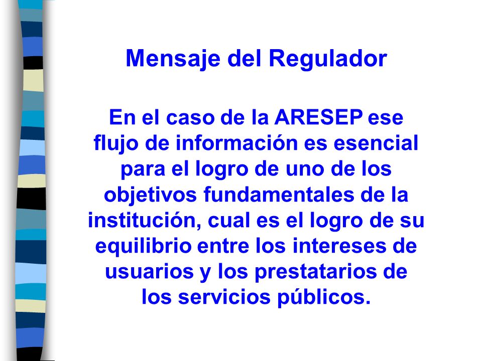 Mensaje del Regulador