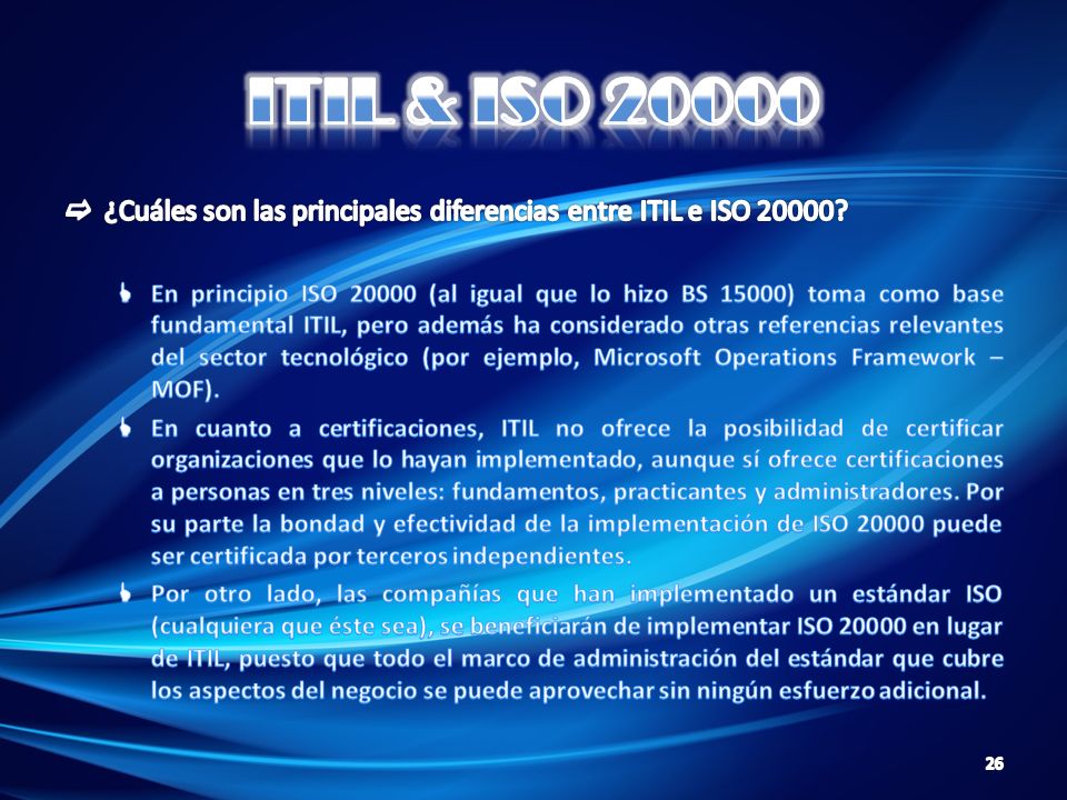 ITIL & ISO ¿Cuáles son las principales diferencias entre ITIL e ISO