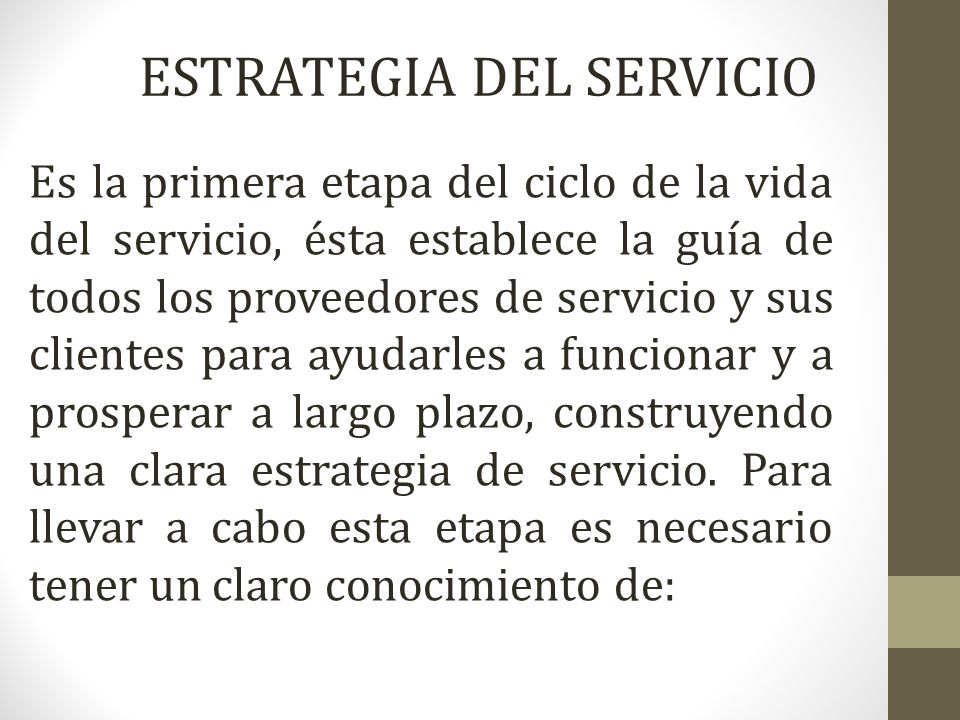 ESTRATEGIA DEL SERVICIO