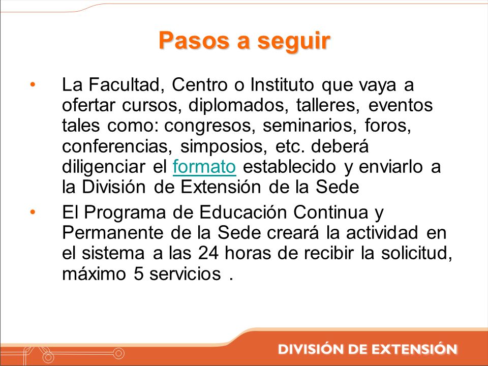 Pasos a seguir