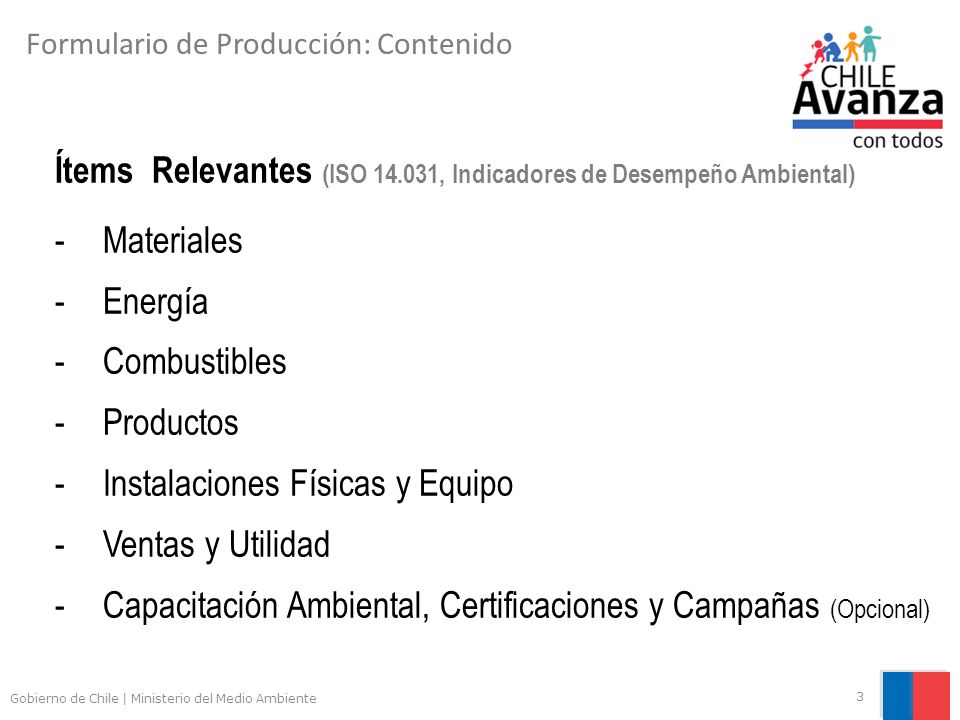 Ítems Relevantes (ISO , Indicadores de Desempeño Ambiental)
