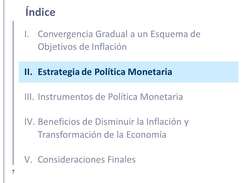Índice Convergencia Gradual a un Esquema de Objetivos de Inflación