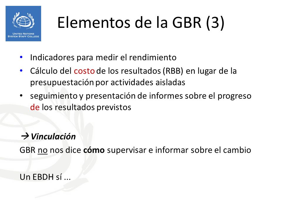 Elementos de la GBR (3) Indicadores para medir el rendimiento
